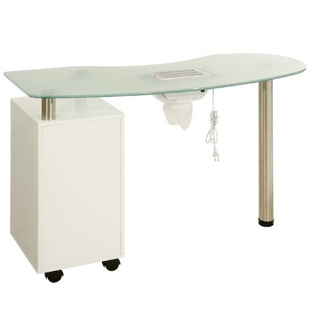 Multi-Function Nail Desk with 3 Drawers, Storage Cabinet, and Smooth Oil Finish