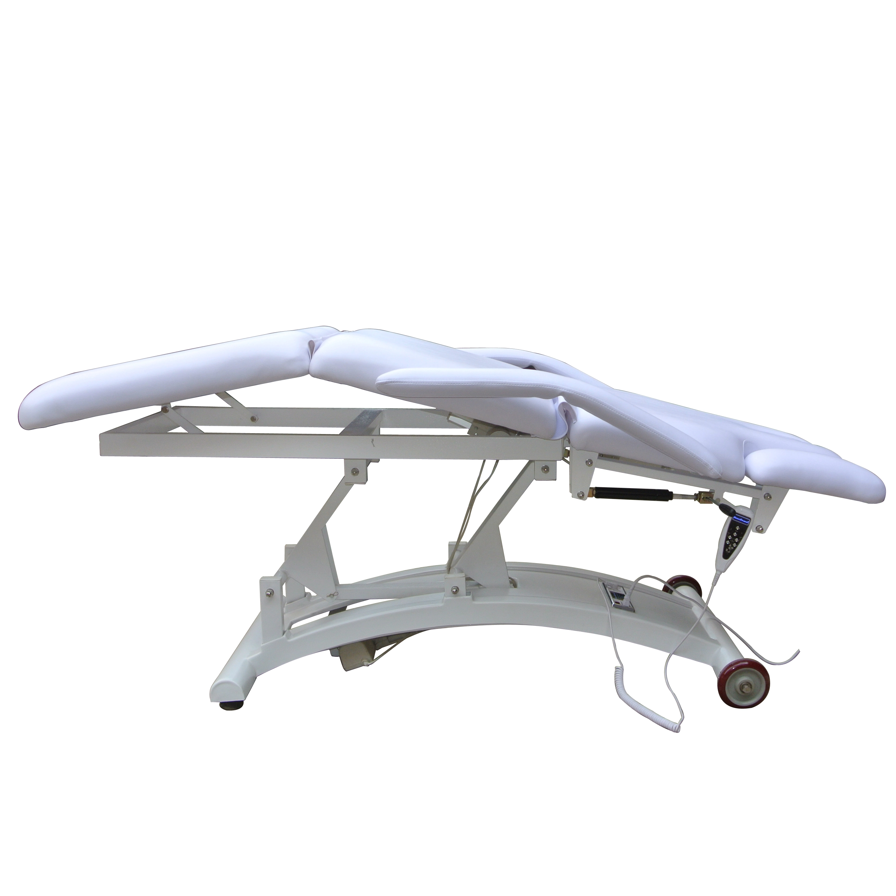 3-Motor Mobile Beauty Treatment Table | Electric Adjustable Facial Bed on Wheels for Spa