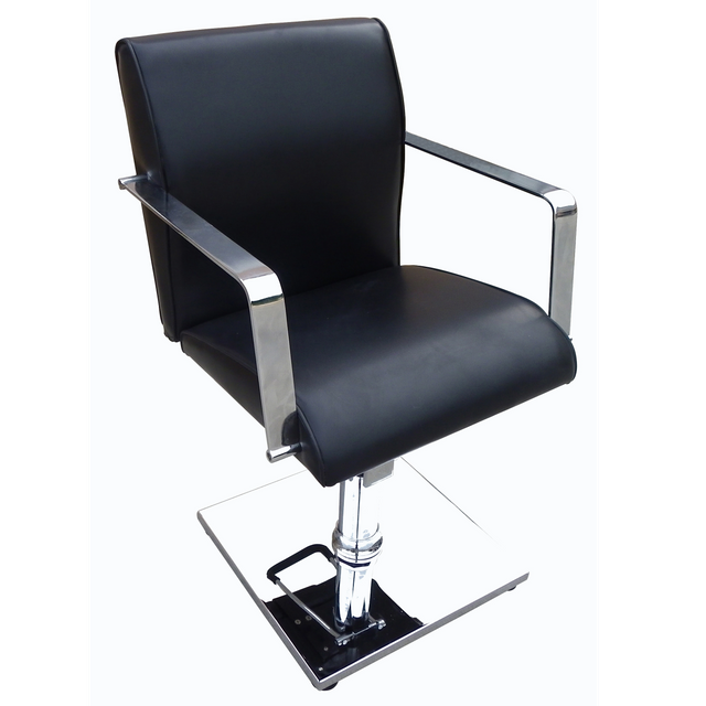 Ergonomic Reclining Barber Chair Synthetic Leather Makeup Hair Styling Equipment For Beauty Salons Schools Metal CH 30027A