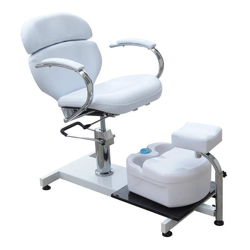 Classic Curved Armrest Pedicure Chair with Built-in Foot Basin and Hydraulic Lift
