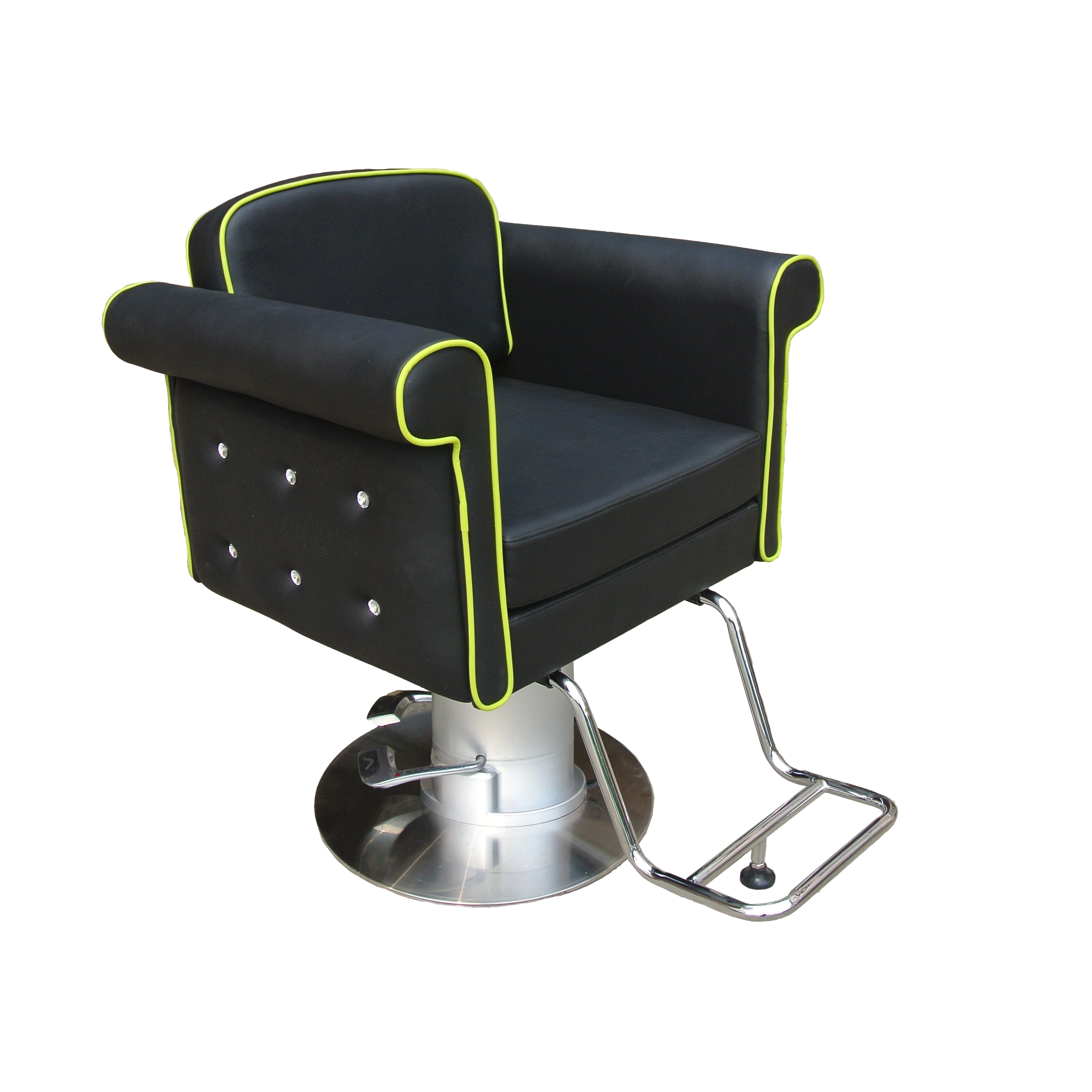 Modern Luxury Salon Chair With Gold Base And Footrest For Hairdressing And Barber CH 3012A