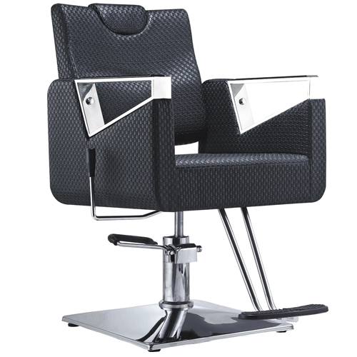 All Black Recline Styling Chair Barber Chair For Hairdressing Salon Equipment With Durable Metal For Barber Shops CH 30027B