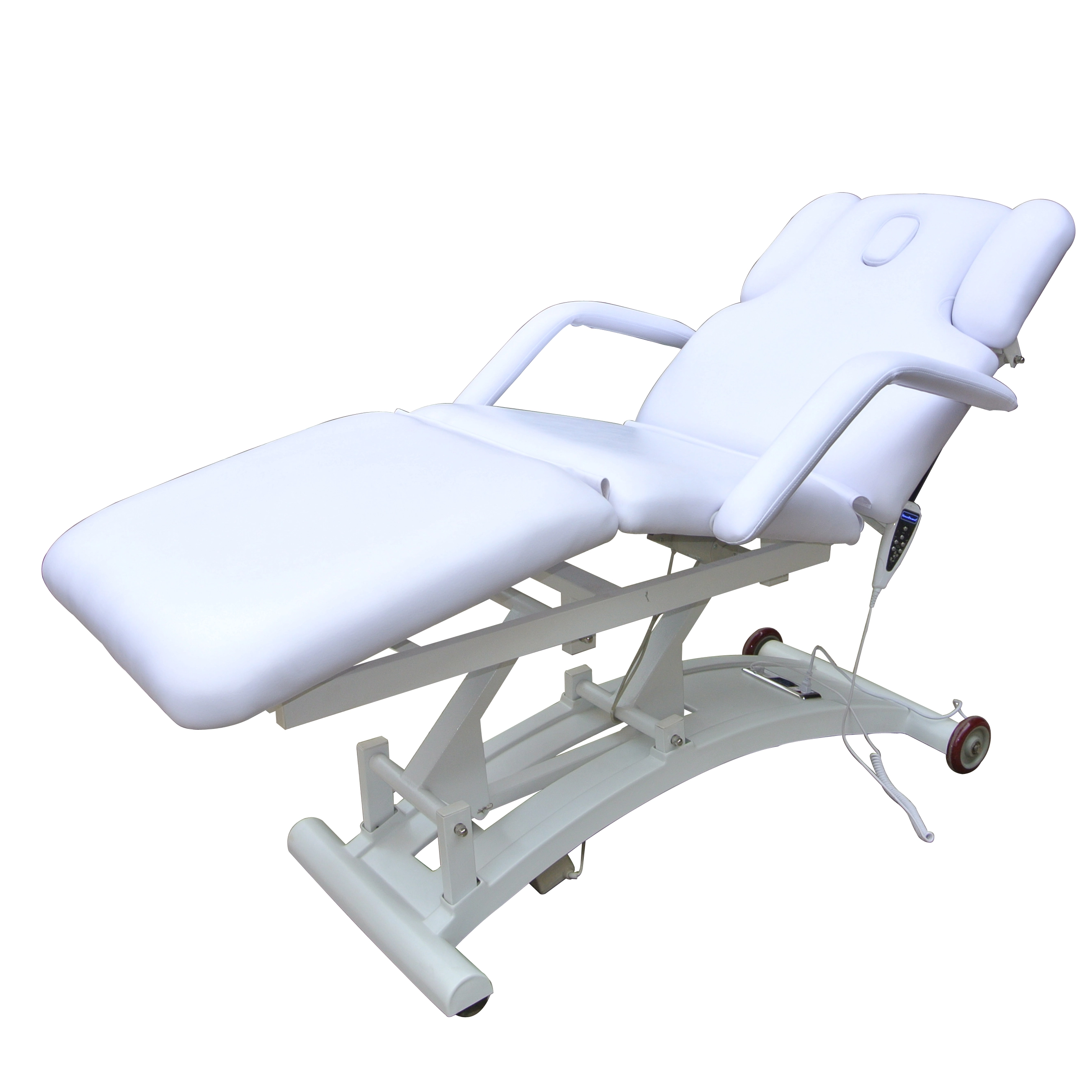 3-Motor Mobile Beauty Treatment Table | Electric Adjustable Facial Bed on Wheels for Spa