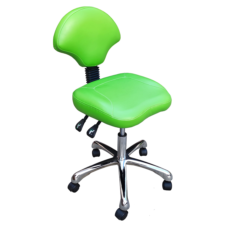 Portable Beauty Studio Saddle Rolling Chair with Swivel PU Leather