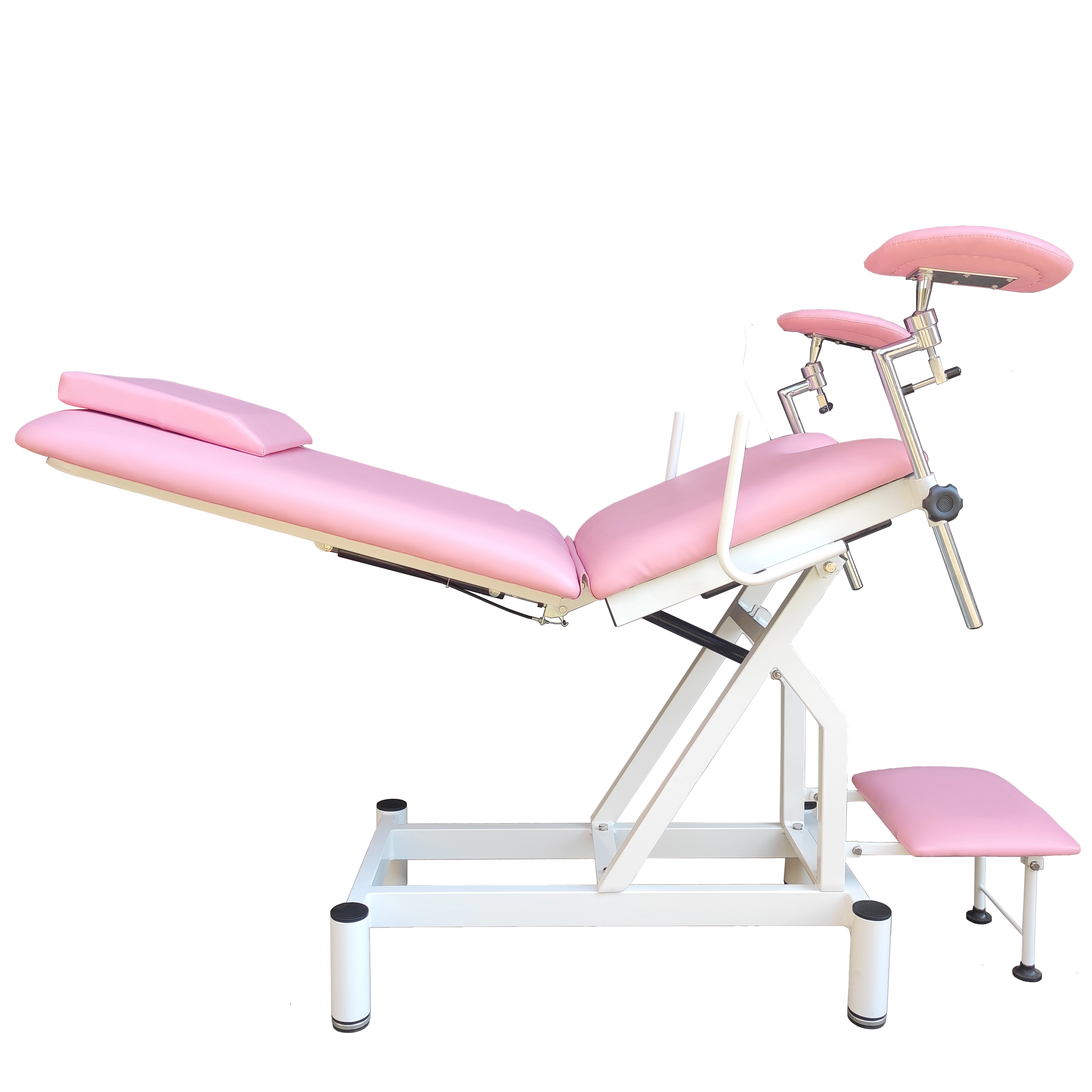 Hydraulic Lift Stationary Beauty Bed Salon Massage Treatment Table with Adjustable Footrest